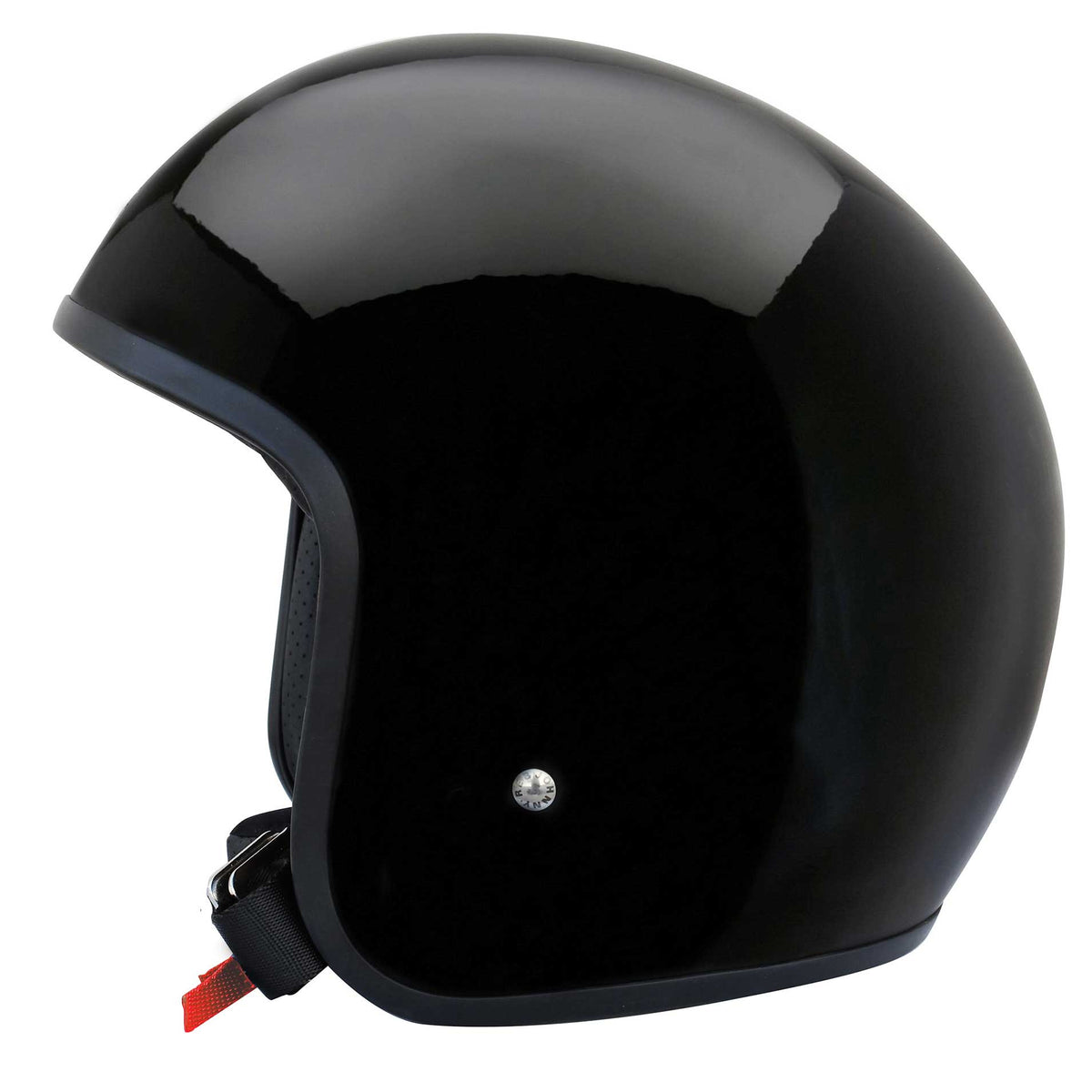 Johnny Reb Burke Open Face Helmet - Gloss Black/Brown Lining