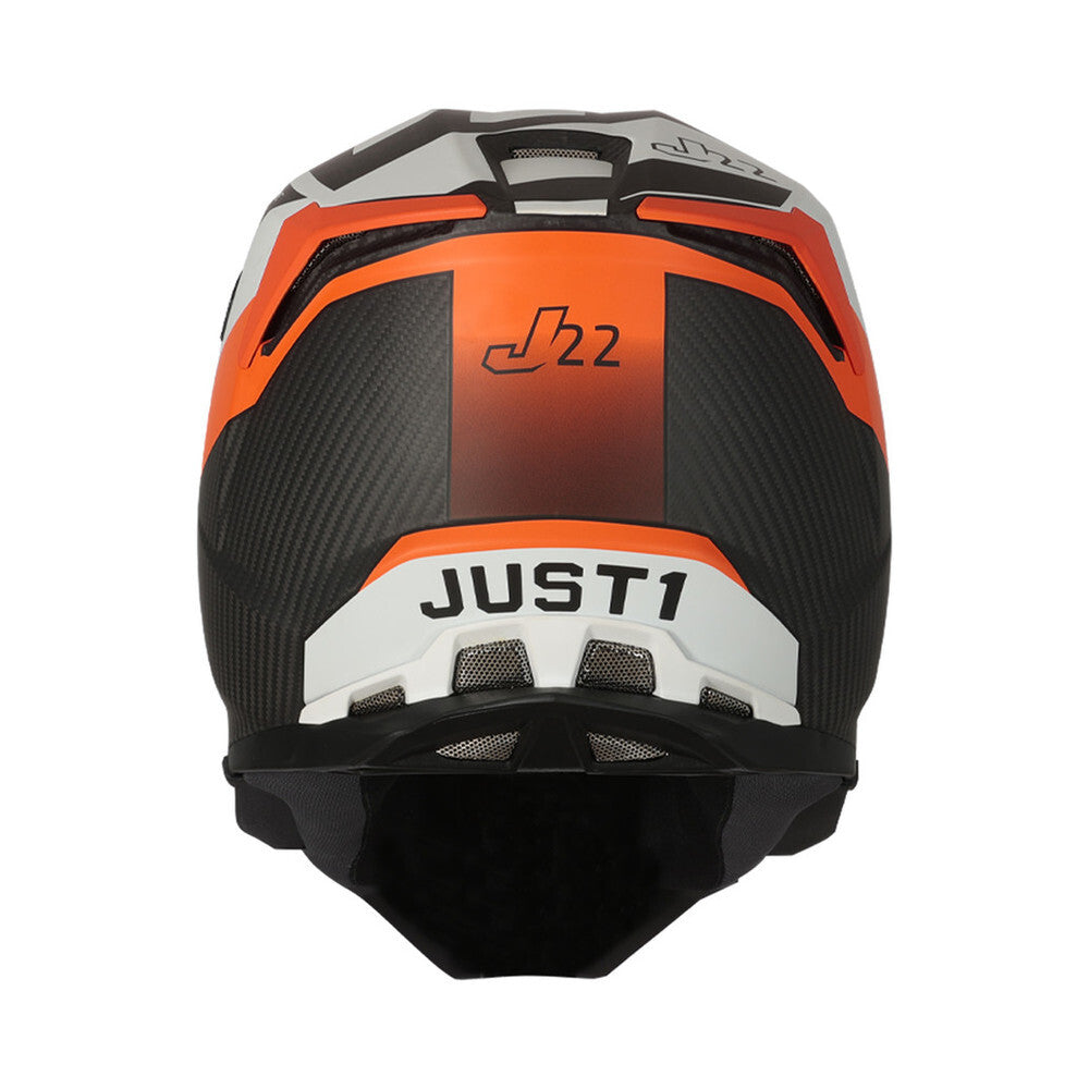 JUST1 J22 Adrenaline Matte Carbon Helmet - Orange/White