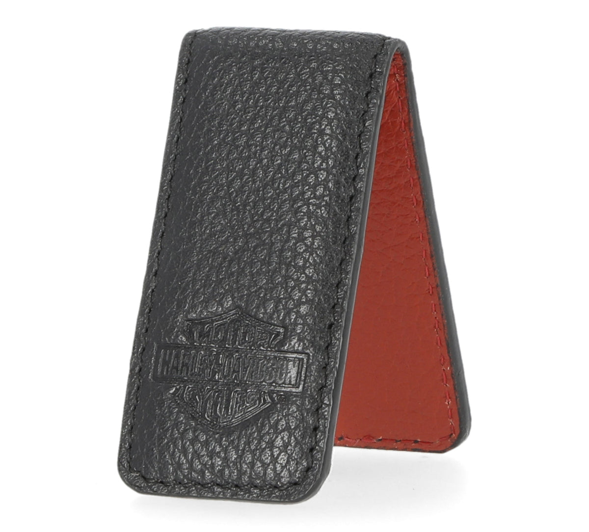 HARLEY-DAVIDSON B&S LEATHER MONEY CLIP BLACK