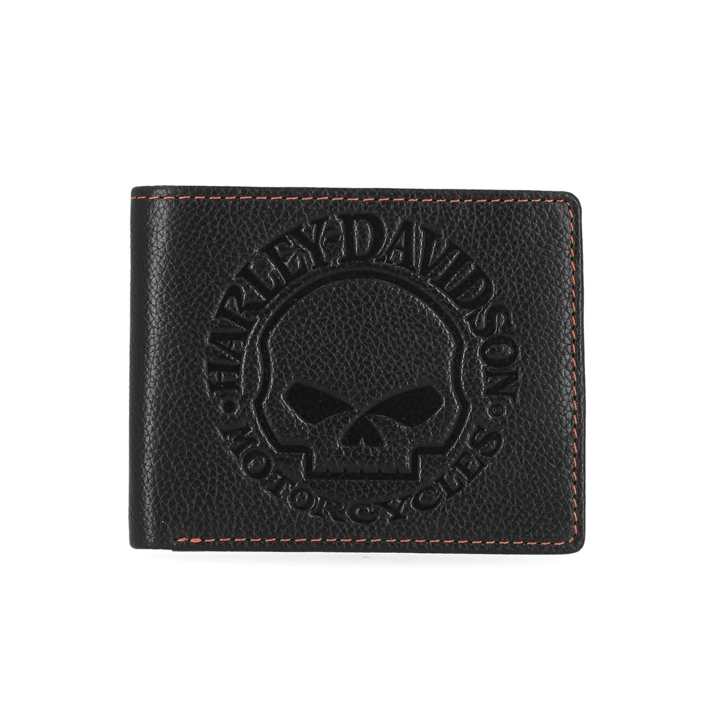 Harley-Davidson Men's Willie G Skull Passcase Bifold Wallet-Black