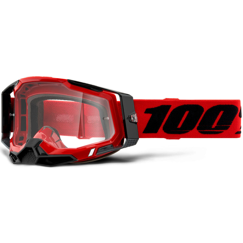 100% Adult Racecraft2 Goggles Red w/Clear Lens