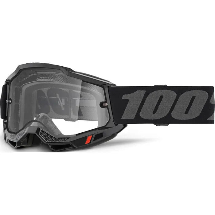 100% Adult Accuri 2 Enduro Moto Goggle Blk-Clear Lens CL