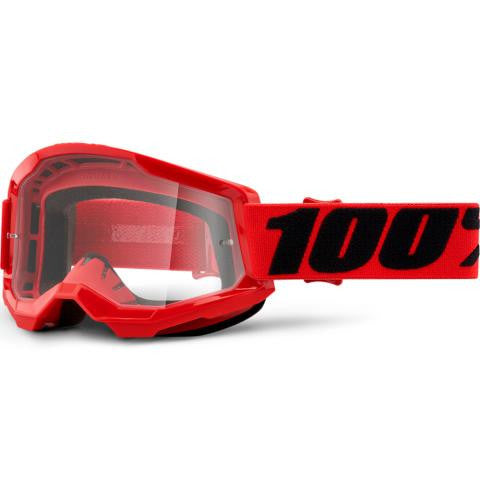 100% MX Strata2 Goggle Red Clear Lens