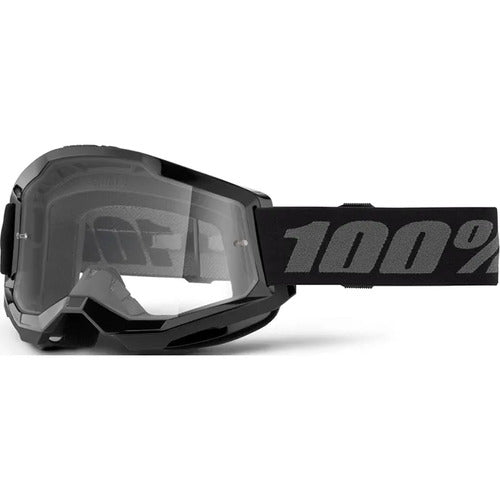 100% Adult Percent Strata 2 Black Clear Goggles