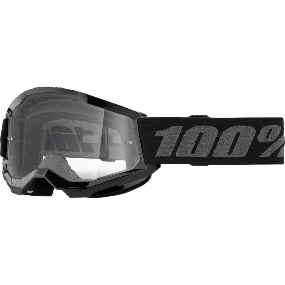 CL 100% Percent Strata 2 Black Clear Kids Goggles