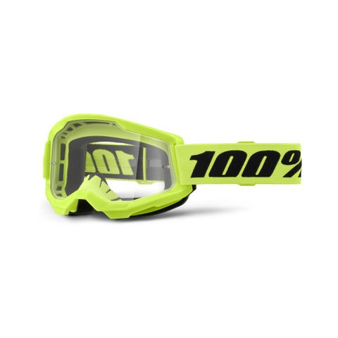 100% Strata2 Junior Goggle Neon Yel-Cl Lens CL