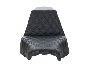 Step-Up Front LS Dual Seat with Black Double Diamond Lattice Stitch. Fits Fat Boy 2018up & Breakout 2023up – Saddlemen Seats