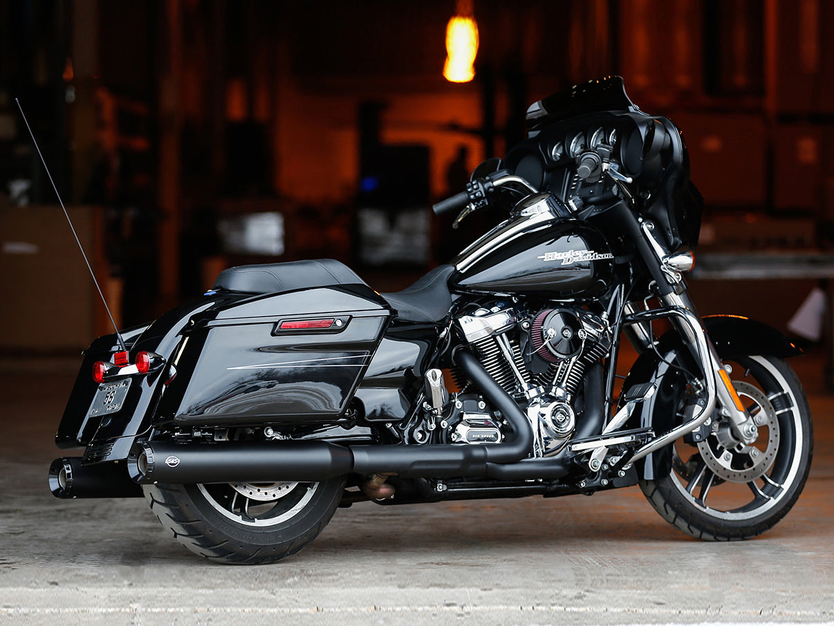 4.5in. GNX Slip-On Mufflers – Black with Black End Caps. Fits Touring 2017up.