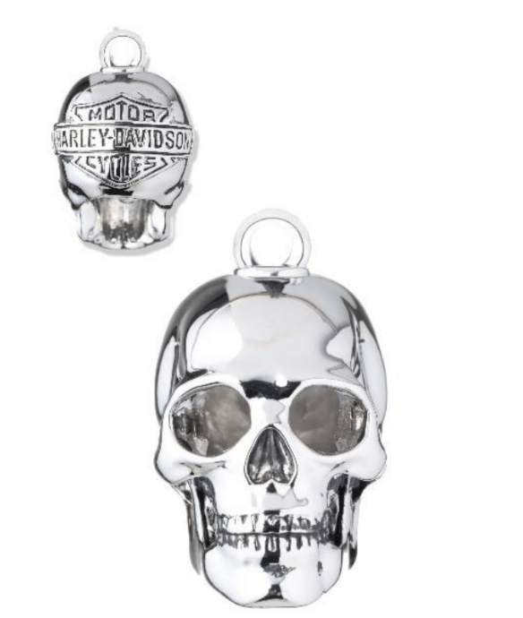 Harley-Davidson H-D Skull Head With Shades Shaped Ride Bell, Silver Plating