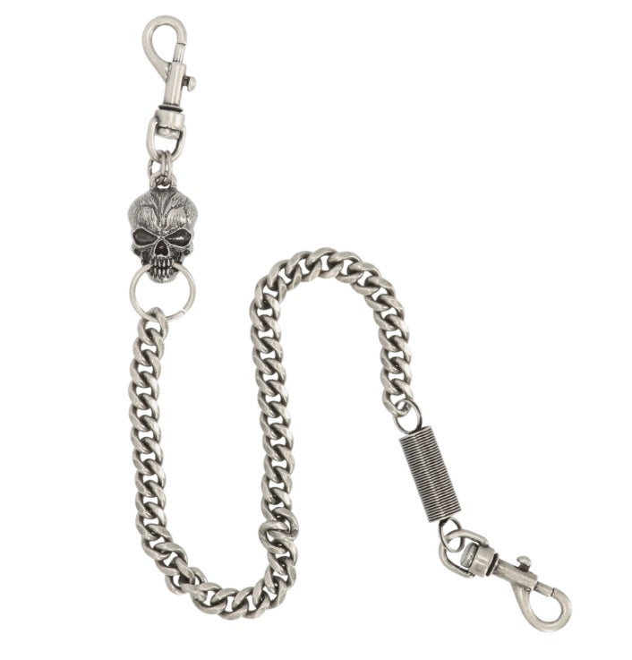 Harley-Davidson SKULL & SPRING Wallet Chain - NICKEL