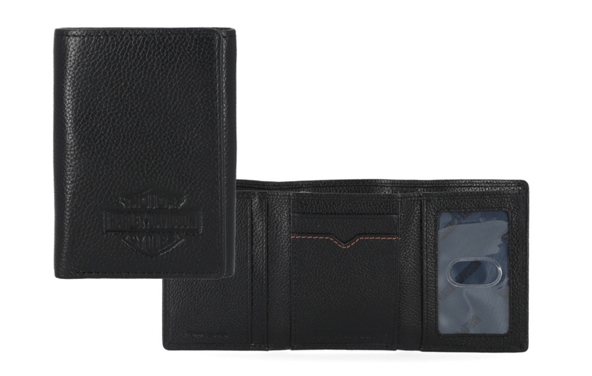 Harley-Davidson CLASSIC LEATHER B&S Trifold - BLACK