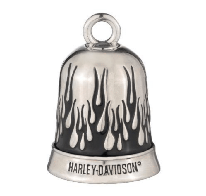 Harley-Davidson Contrasting Black Flames Ride Bell - Silver Plating