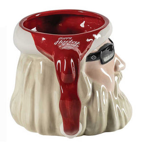 Harley-Davidson® Custom Sculpted Biker Santa Holiday Ceramic Coffee Mug - 28 Oz.