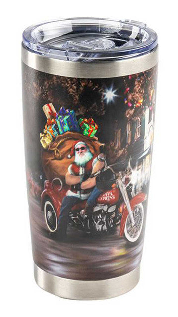 Harley-Davidson® Biker Santa Travel Mug, Double-Wall Stainless Steel, 20 oz.