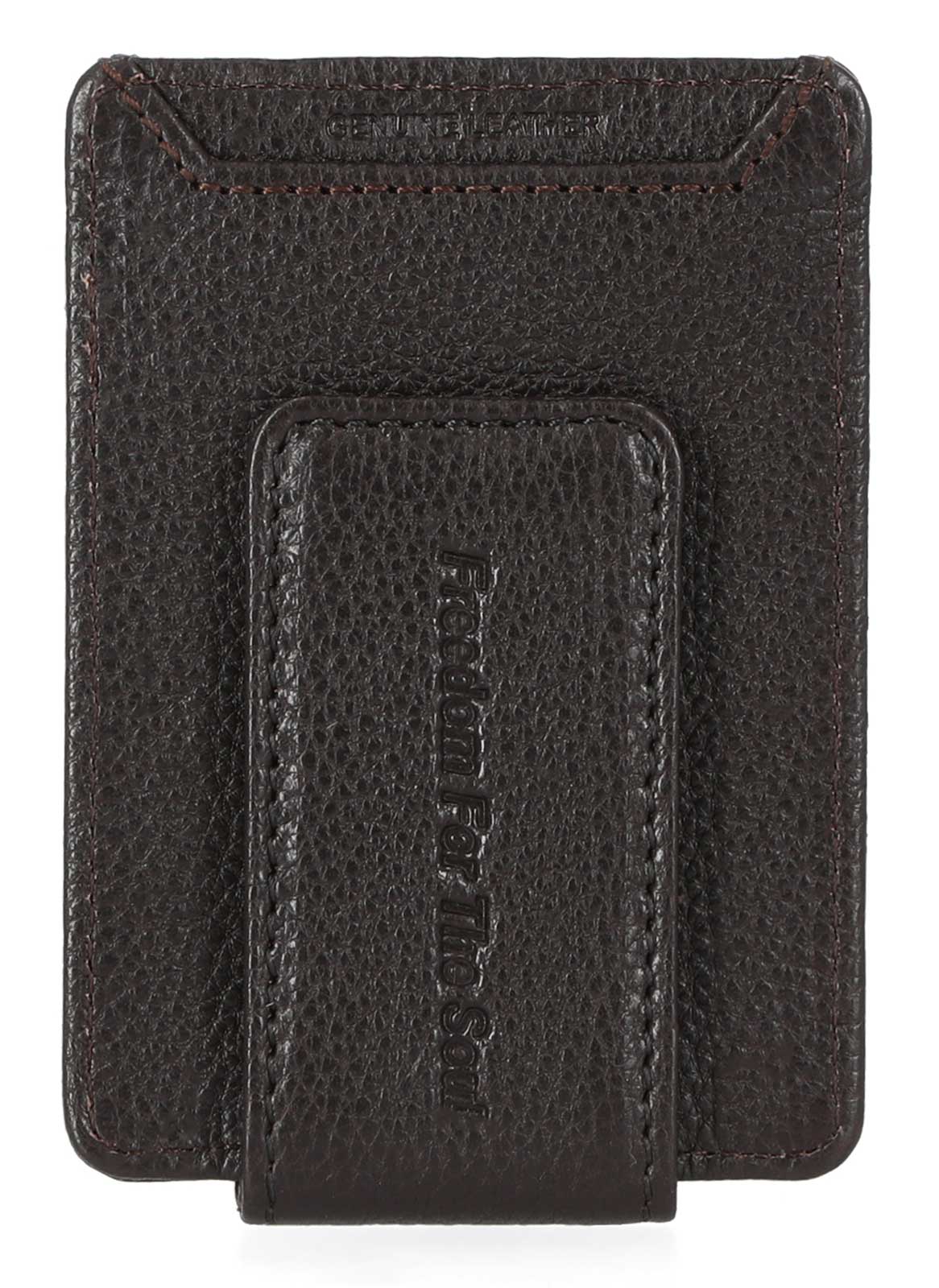 Harley-Davidson® Men's Bar & Shield Front Pocket Leather Money Clip – Brown