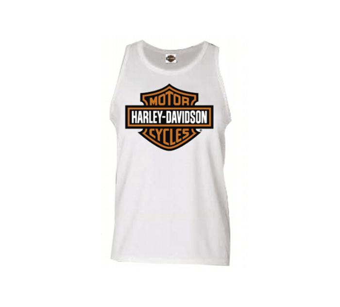 Harley Davidson Men's Bar & Shield Tank Tee- White