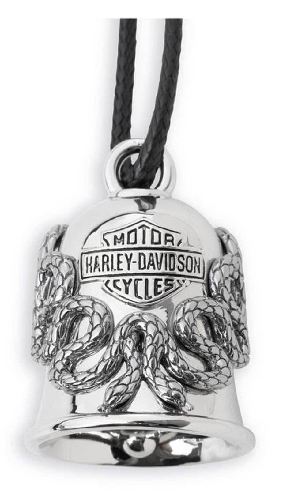 Harley-Davidson Engraved Snakes Bar & Shield Logo Ride Bell - Silver Plating