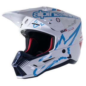 CL Alpinestars 2023 SM5 Action Gloss White/Cyan/Dark Blue Helmet