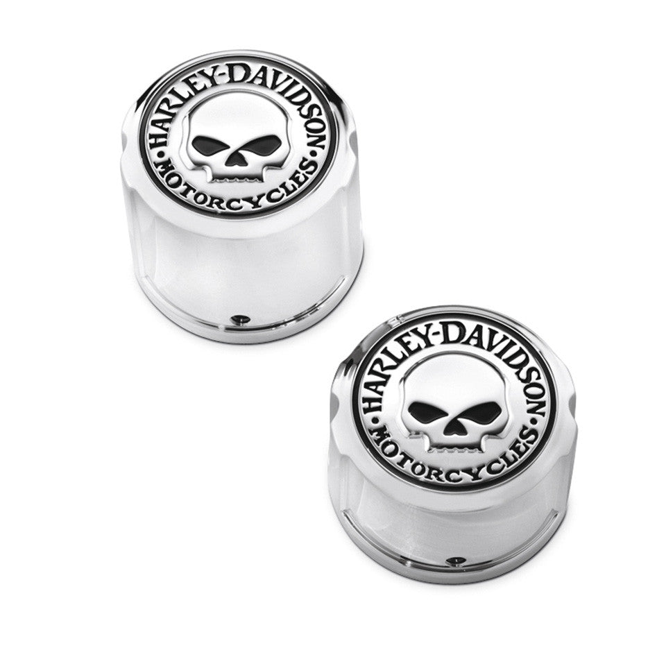 Harley-Davidson Willie G. Skull Rear Axle Nut Covers - Softail 43221-08