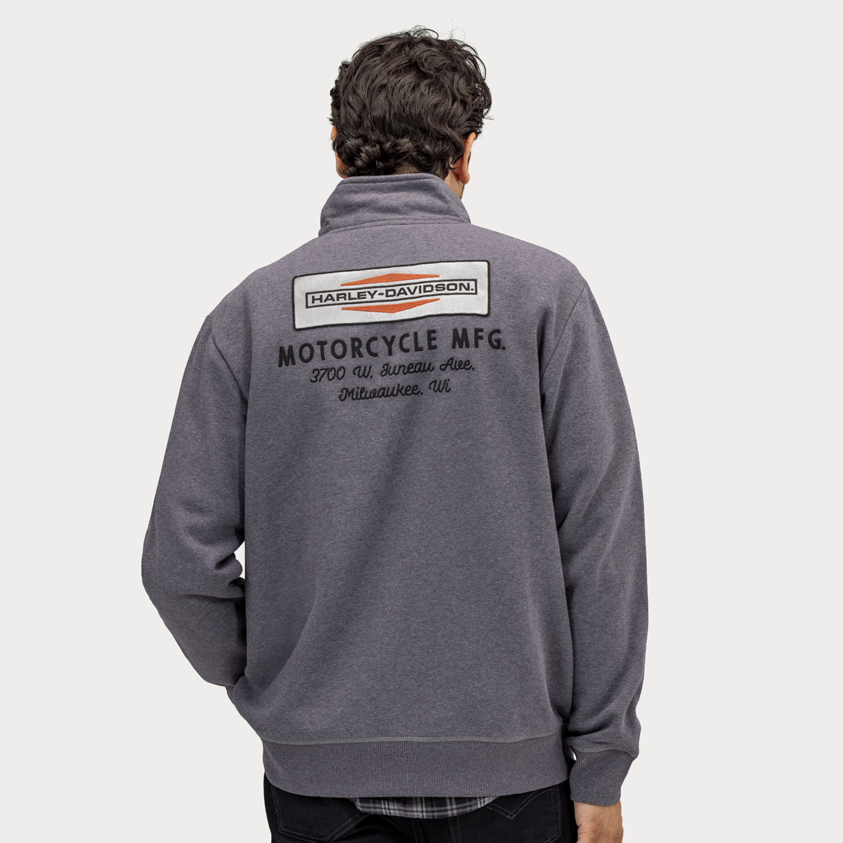 Harley-Davidson Stacked Logo Men's 1/4-Zip Mockneck