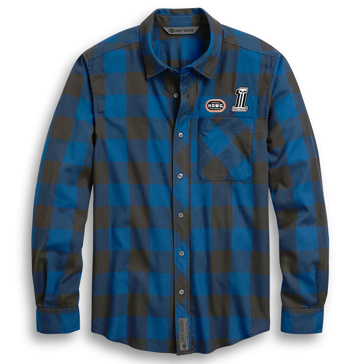 Harley-Davidson #1 Skull Buffalo Plaid Men's Shirt