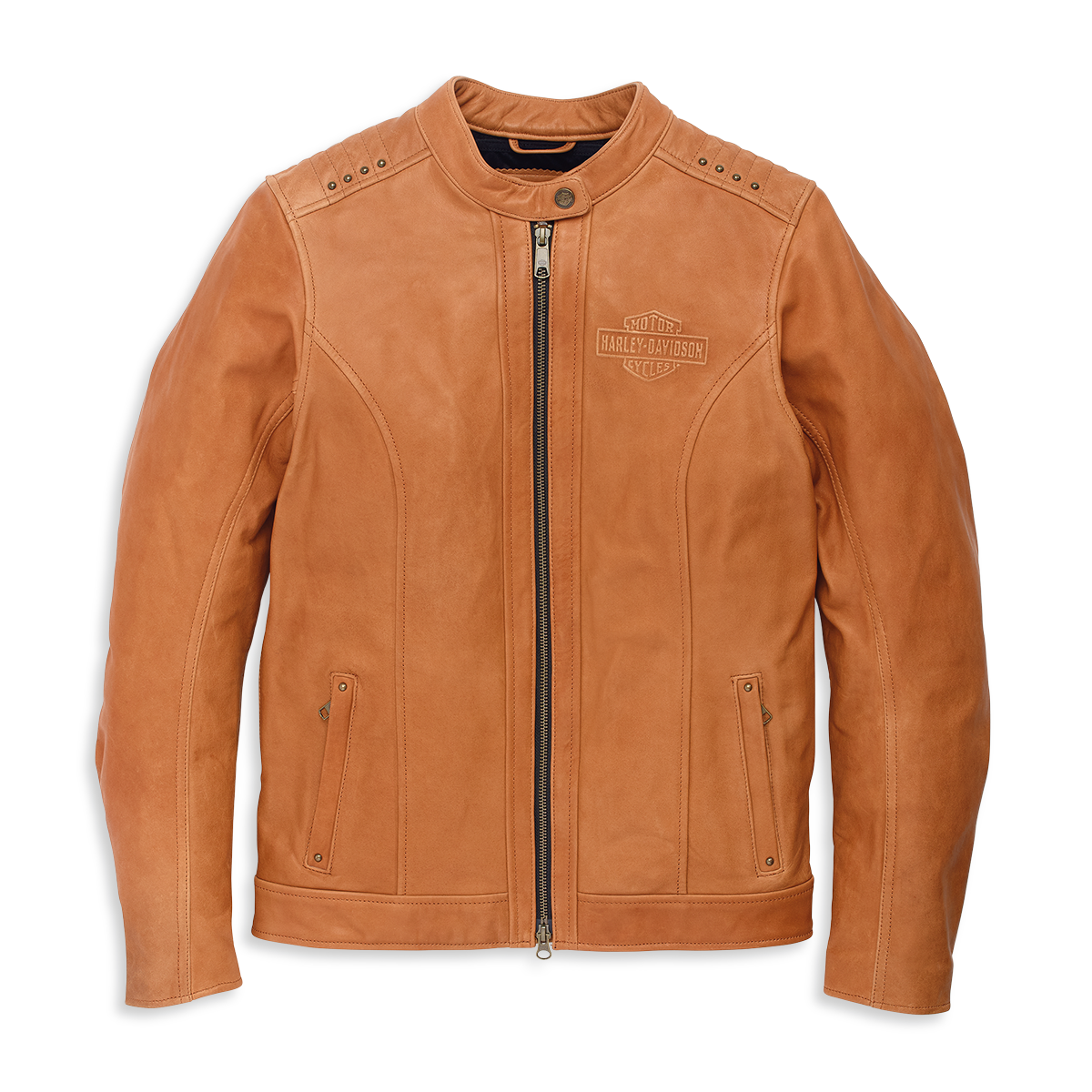 Harley-Davidson Electra Mandarin Collar Studded Women's Leather Jacket