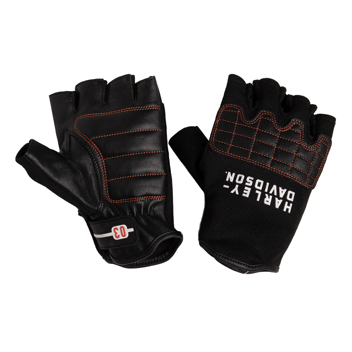 Harley-Davidson Compass Men's Fingerless Mixed Media Gloves