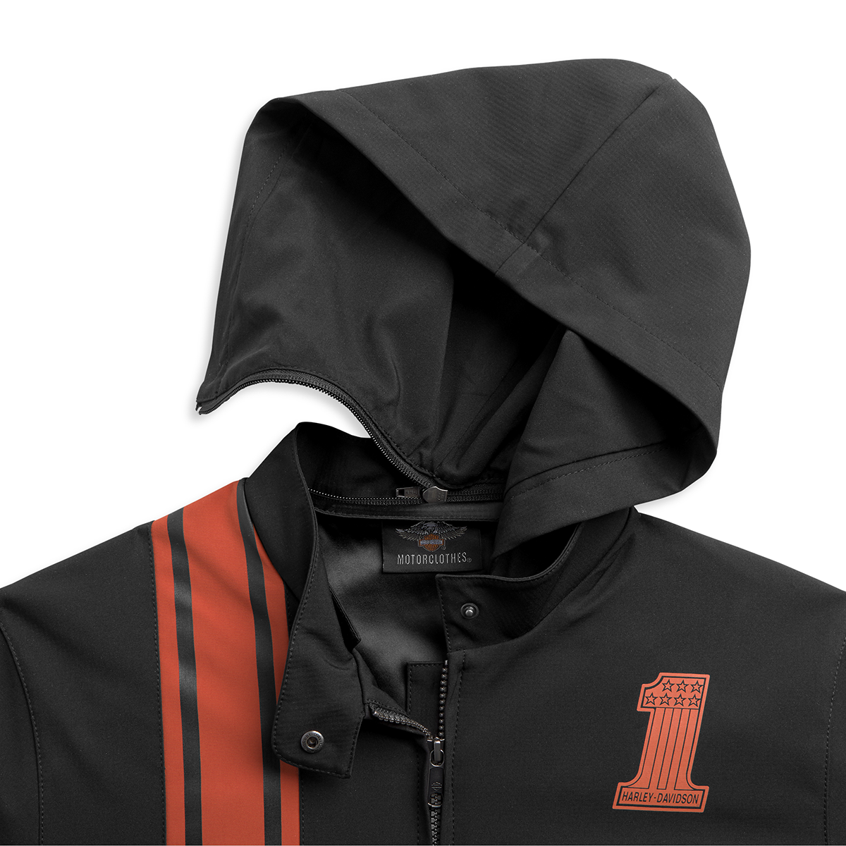 Harley davidson orange 2025 and black nylon jacket