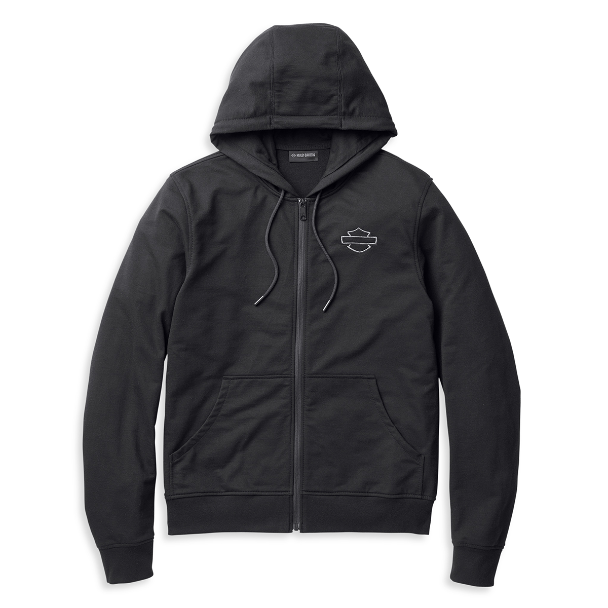 Harley-Davidson Men's Ghoulish Skull 1/4 Zip Cadet Pullover Sweatshirt - Black, Cotton Blend, Long Sleeve