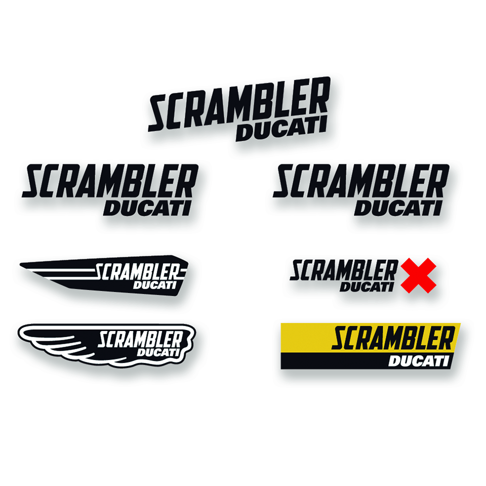 Ducati Scrambler Multi Logo Stickers