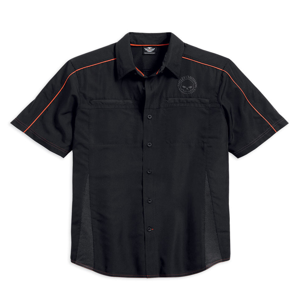 Harley-Davidson Black Vented Performance Skull Men's Shirt 99034-15VM
