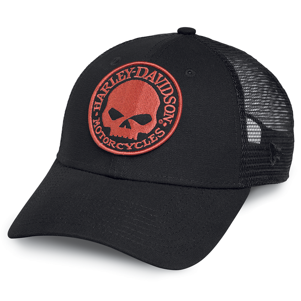 Harley-Davidson Orange Skull Men's Trucker Hat