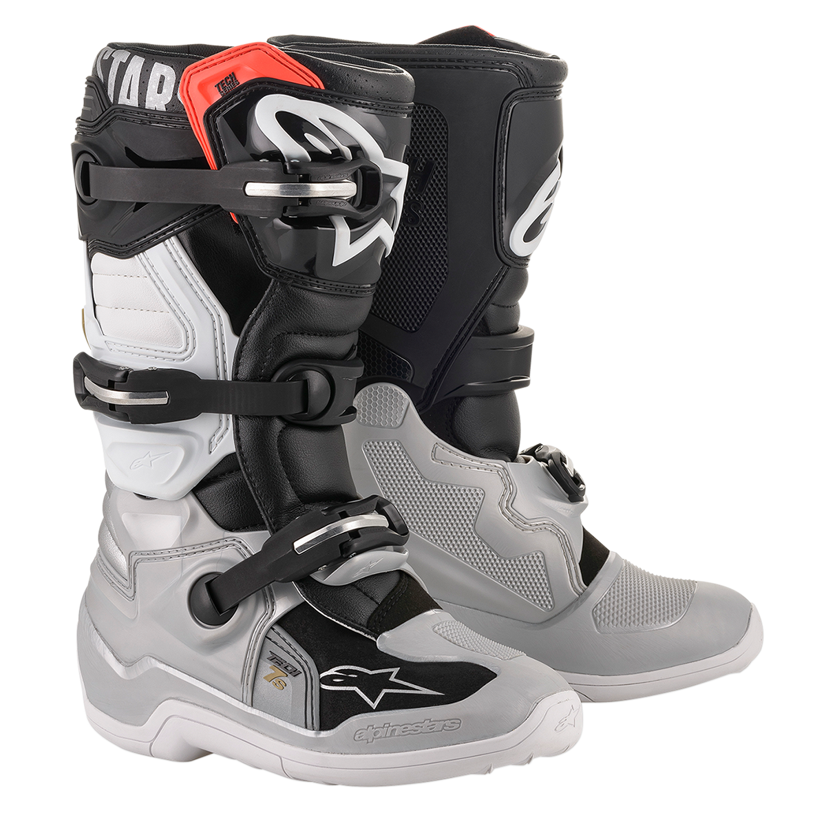Alpinestars Tech 7S Youth Off Road Boots Black/Silver/White/Gold