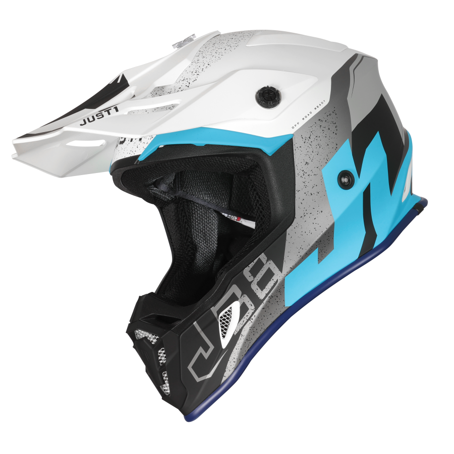 JUST1 J38 Korner Light Blue White Helmet